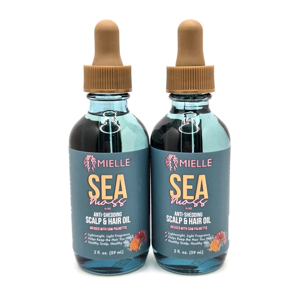 NEW Mielle Sea Moss Blend Anti-Shedding Scalp & Hair Oil 2 Fl Oz 2pk